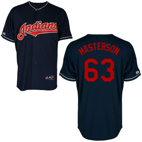 Justin Masterson #63 Youth Baseball Jersey-Cleveland Indians Authentic Alternate Navy Cool Base MLB Jersey